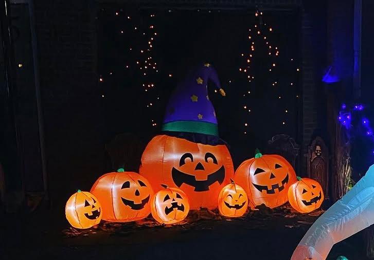 Halloween outdoor opblaasbare pompoen familie, Ophalen of Verzenden, Zo goed als nieuw, Halloween of Griezel