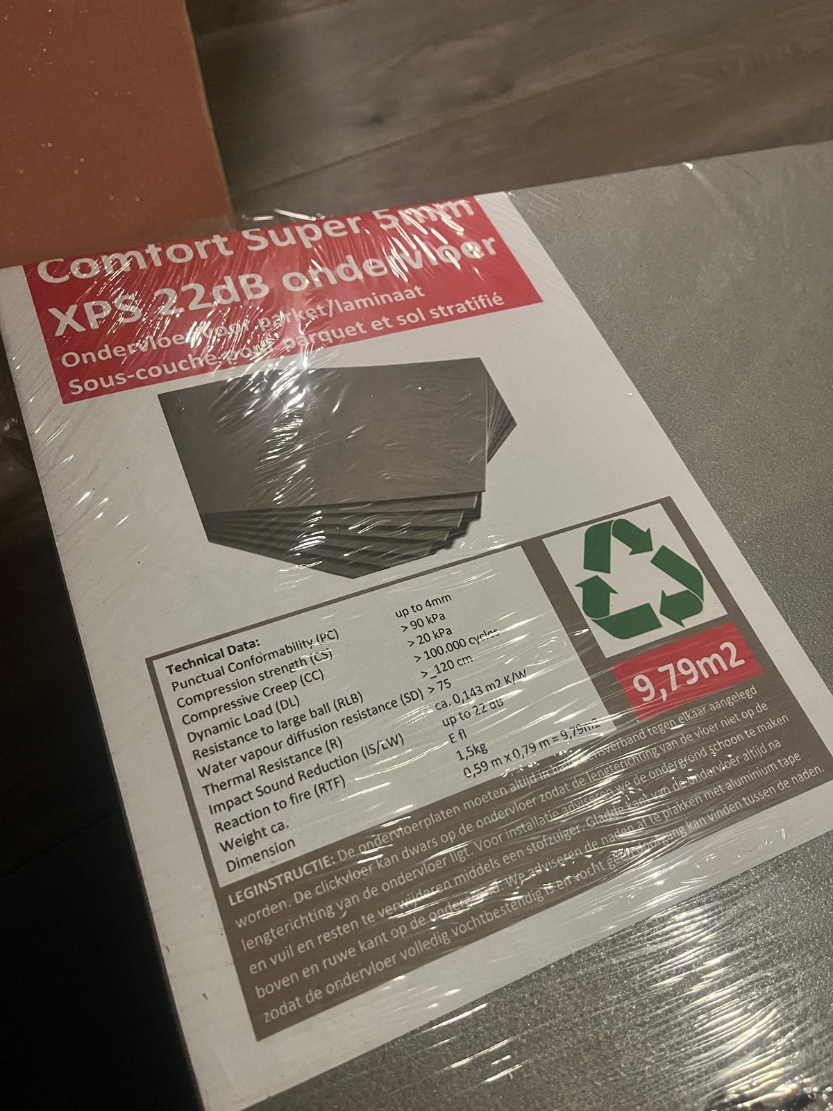 Ondervloer 5mm XPS 22dB - 2 pakken (ca. 19m2), Overige materialen, Nieuw, 15 m² of meer, Vloerisolatie