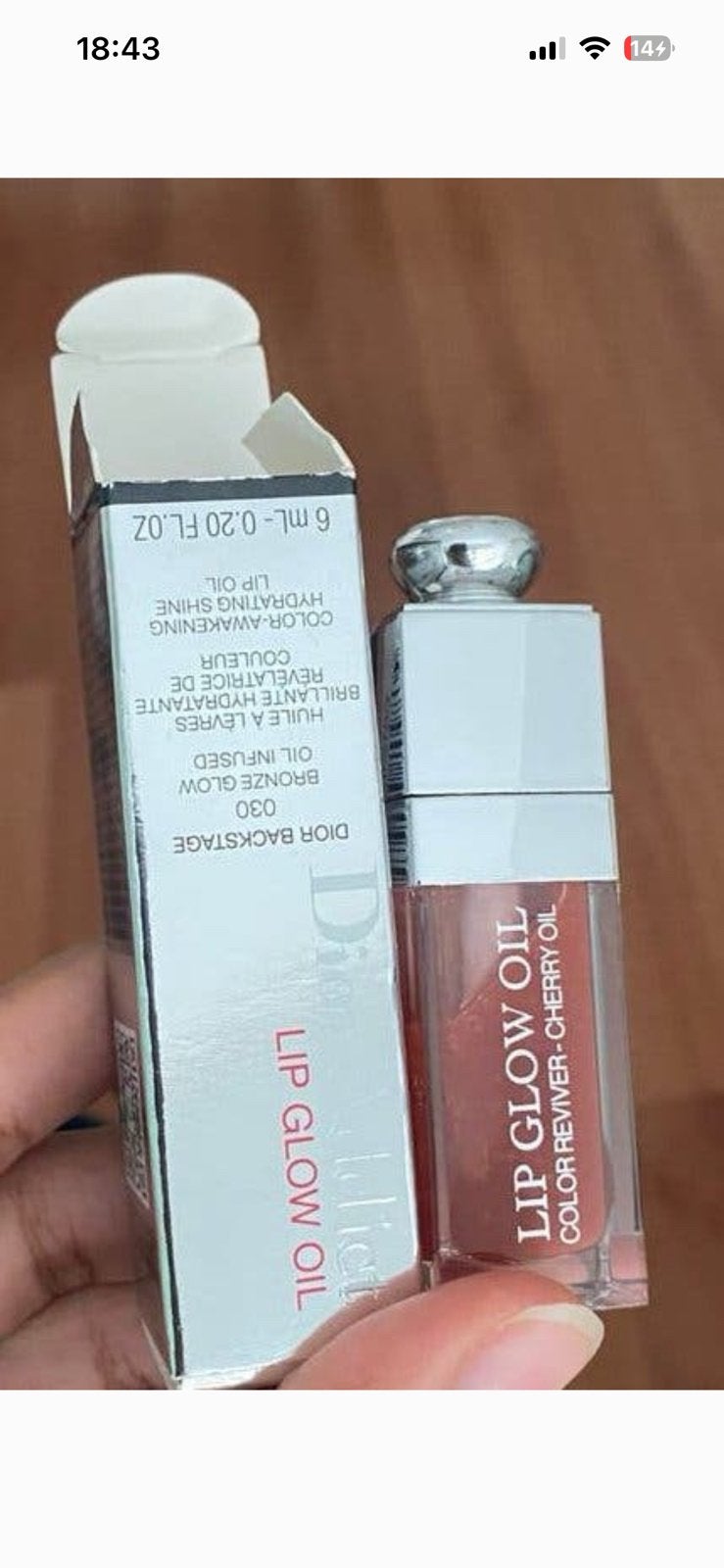 Dior lip oil 030, Ophalen of Verzenden, Zo goed als nieuw, Lippen