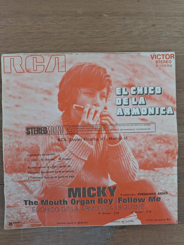 Micky     El Chico De La Armónica, Ophalen of Verzenden, Gebruikt, 7 inch