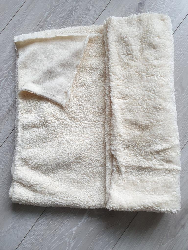 Katoenen teddy 110x 150cm breed Ecru Nieuw, Overige kleuren, 120 cm of meer, Nieuw, Ophalen of Verzenden