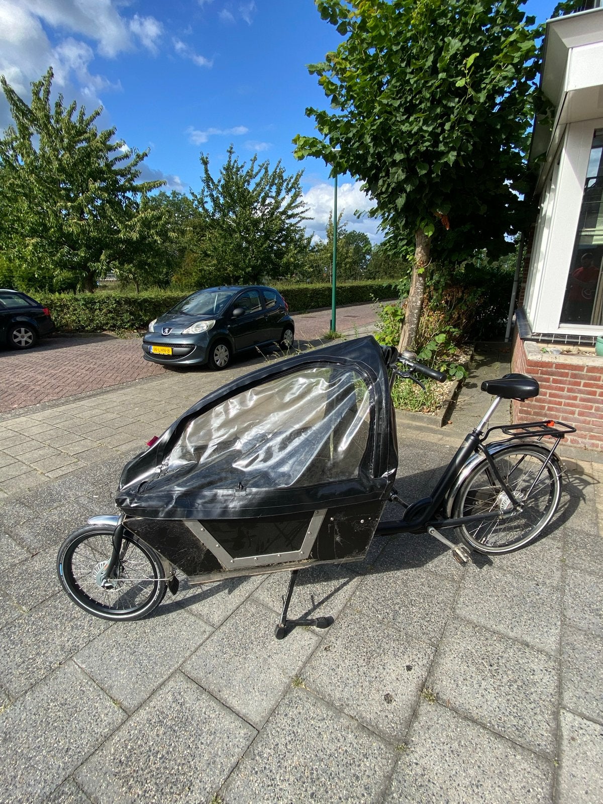 Bakfiets met huif - Ideaal voor kinderen en goederen, Gebruikt, Huif, 2 kinderen, Trommelrem