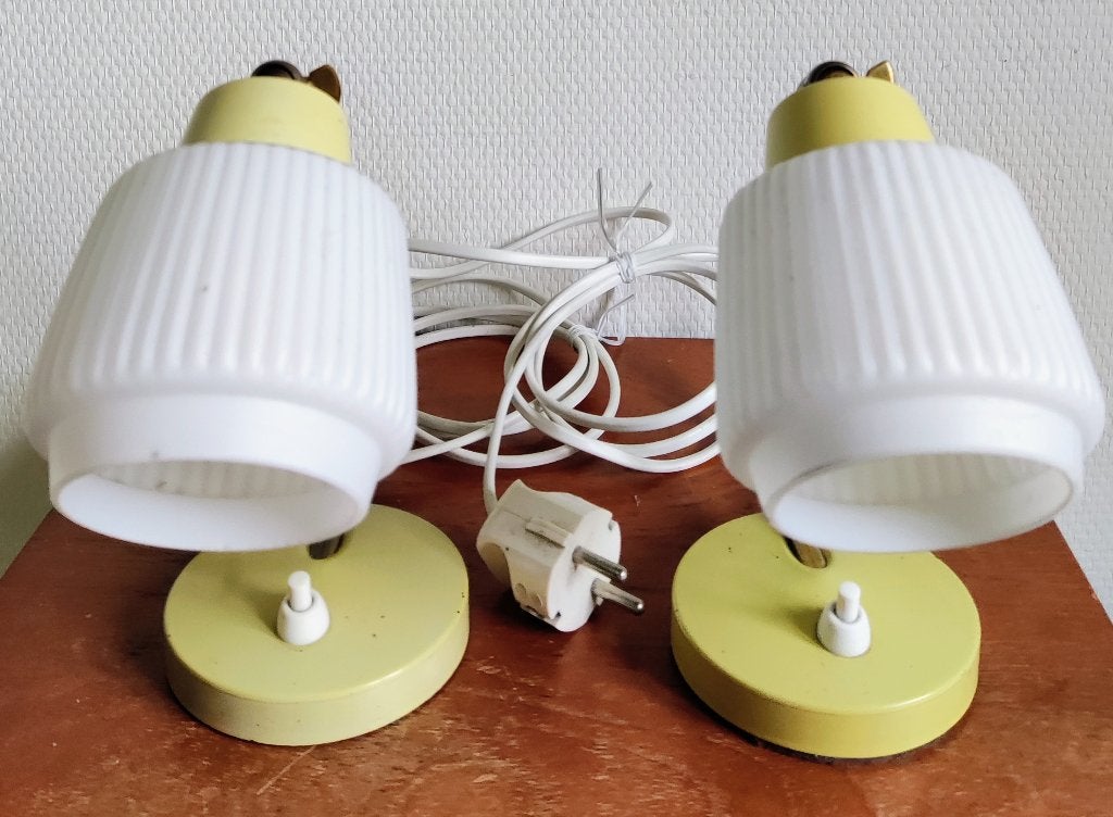 Set vintage tafellampen ~ jaren 50, Ophalen of Verzenden