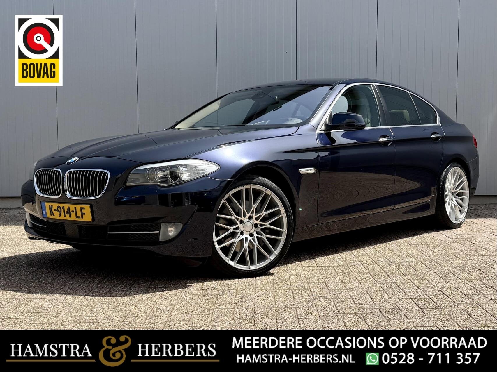 BMW 535i xDrive Executive 306pk | HUD | ACC | Leder | Camera, Euro 5, Gebruikt, 2000 kg, Blauw