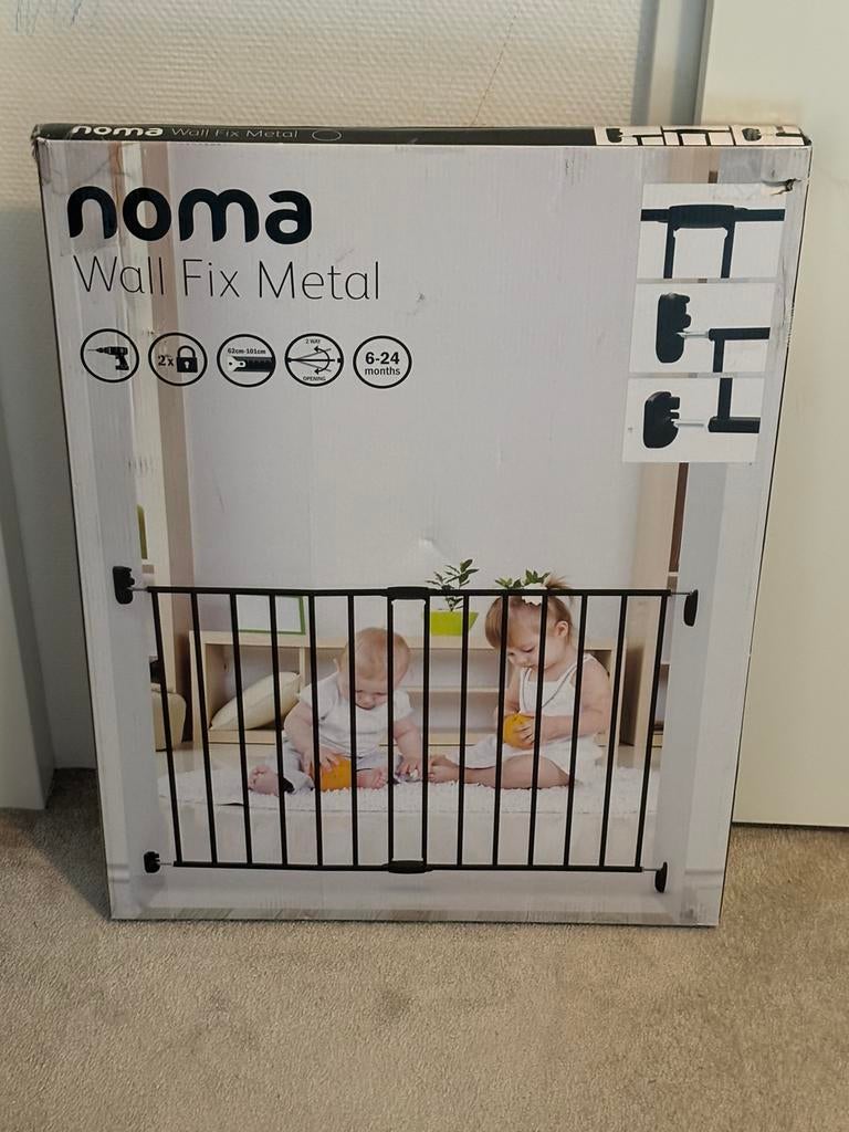 Noma traphekje zwart nieuw, Kinderen en Baby's, Traphekjes, Ophalen, 100 tot 115 cm, Zo goed als nieuw, Klemhekje