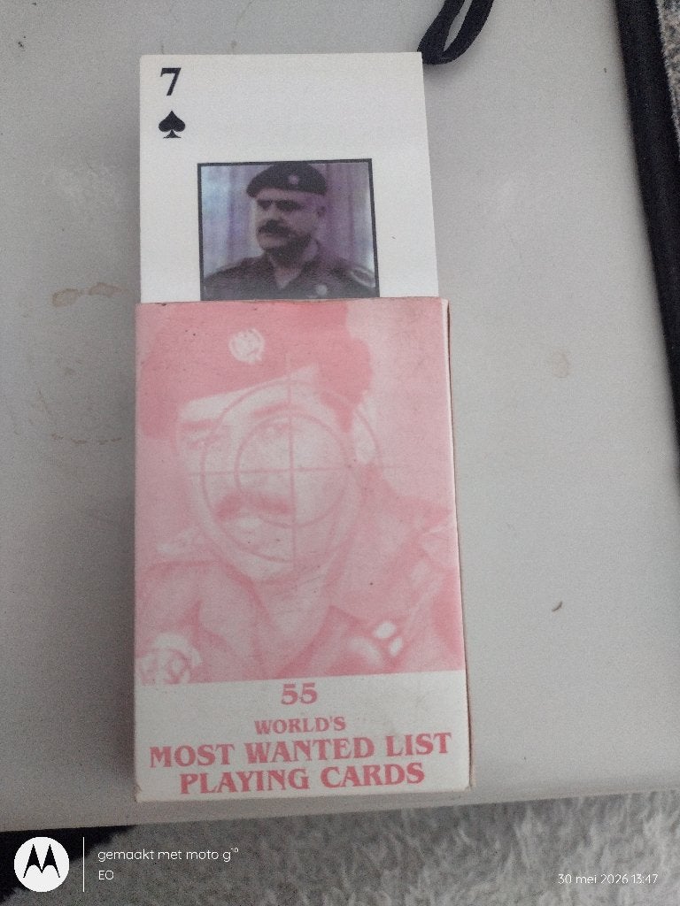 Iraqi Most Wanted" speelkaarten (uit de Golfoorlog van 2003), Verzamelen, Ophalen of Verzenden, Zo goed als nieuw, Speelkaart(en)