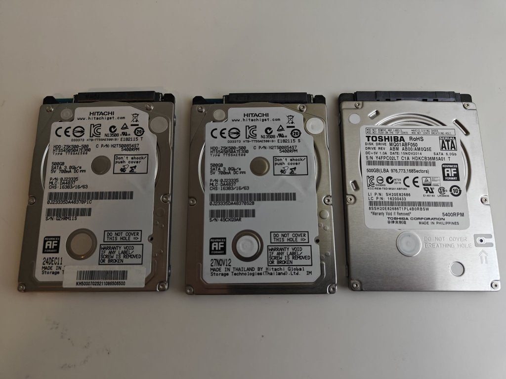 3x 500GB HDD's 2,5 inch, Computers en Software, Intern, Gebruikt, Ophalen of Verzenden, 500 GB