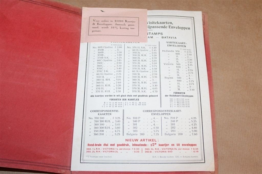 Bontamps — Monsterboek Visitekaarten en Enveloppen ca. 1930, Gebruikt, -, -, Ophalen of Verzenden