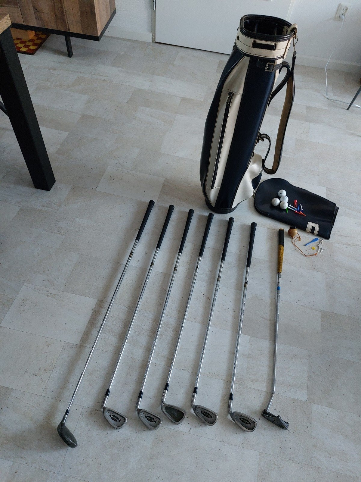 Halve golfset heren Dunlop met Vintage tas, Ophalen of Verzenden, Gebruikt, Set, Overige merken