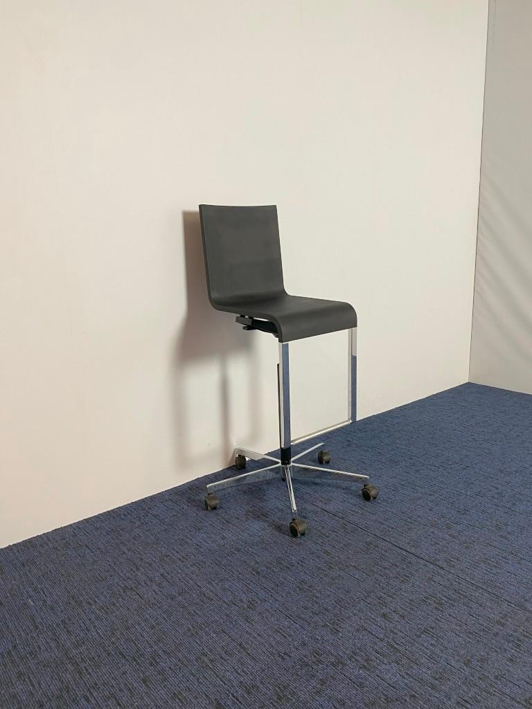 4 x Verrijdbare barkruk Vitra .03 High, zwart/chroom, Ophalen, Gebruikt, In hoogte verstelbaar, 60 tot 90 cm