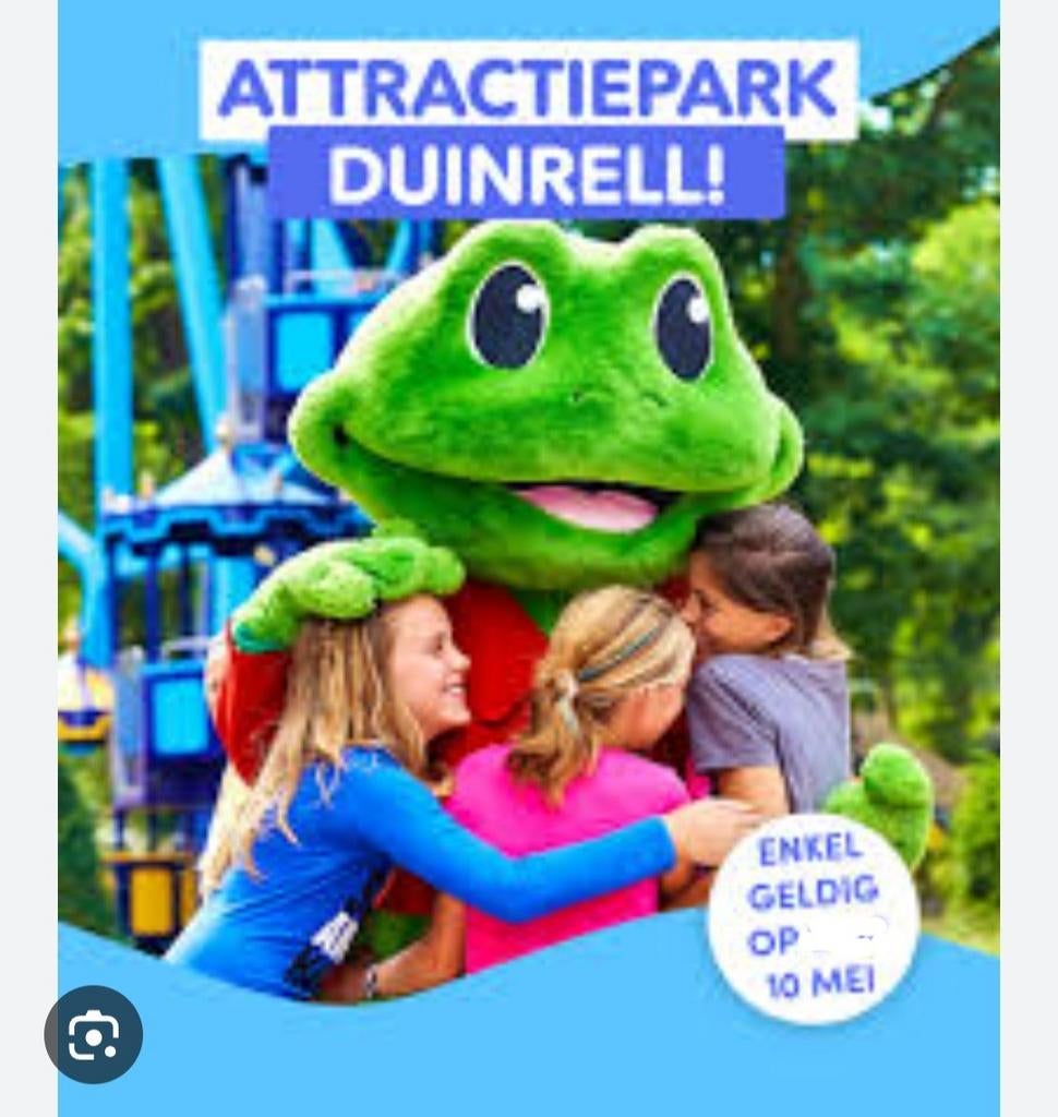 1 Combi  e-ticket duinrell 10 mei, Eén persoon, Ticket of Toegangskaart