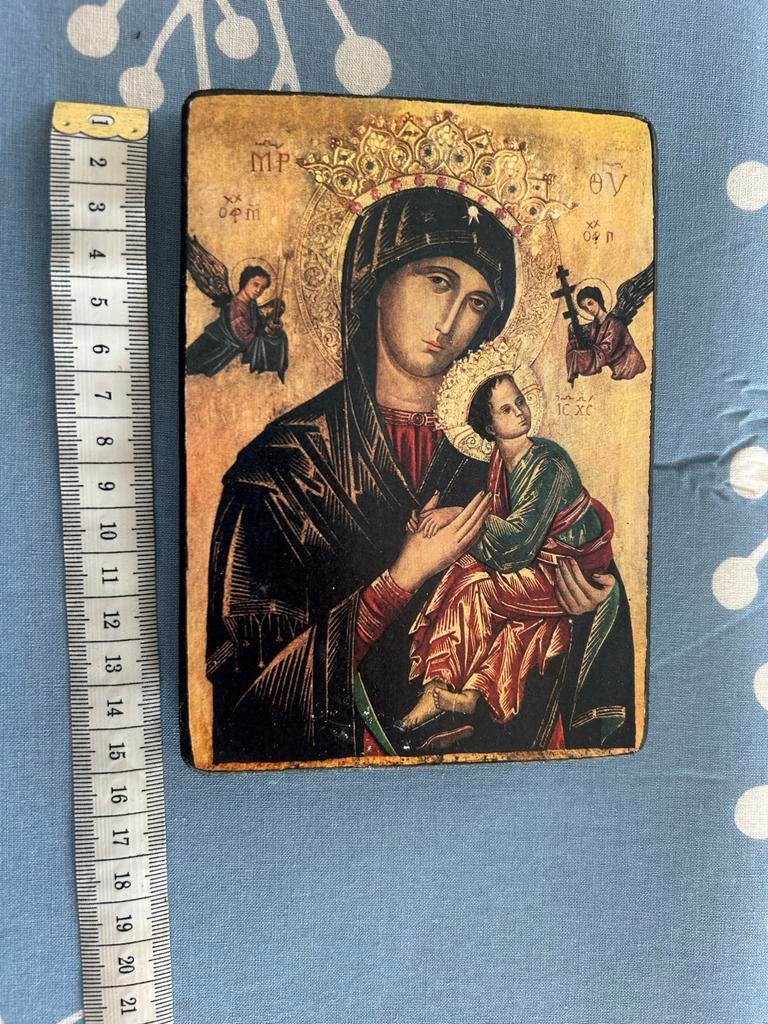 Oude Russische Icoon Moeder Maria met Kind Jezus, Ophalen of Verzenden