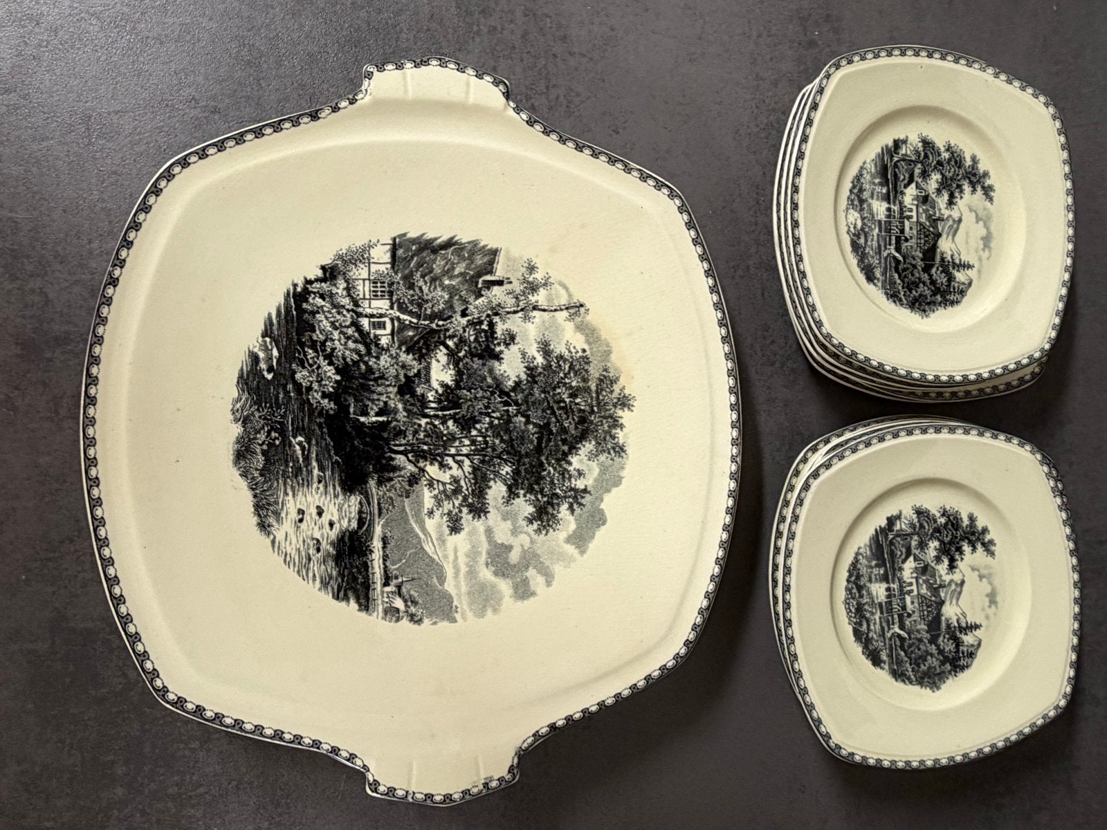 Société Céramique Maastricht 'Landschap' servies, Antiek en Kunst, Antiek | Servies compleet, Ophalen
