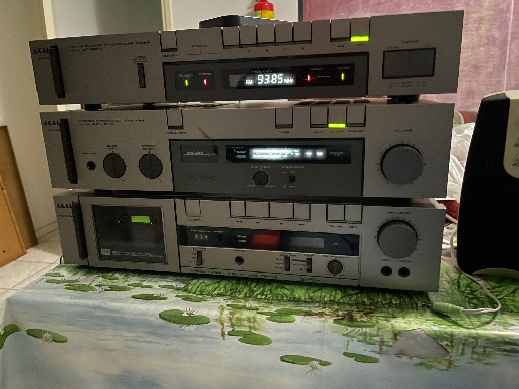 Vintage Stereo toren met pickup, Ophalen, Gebruikt, Akai
