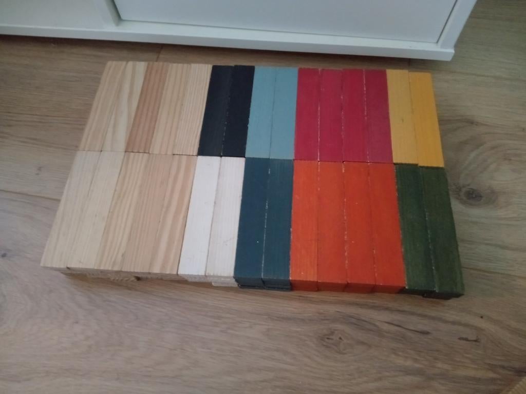 Kapla 100 multikleur en 50 blank, Kinderen en Baby's, Speelgoed | Houten speelgoed, Ophalen of Verzenden, Gebruikt, Overige typen