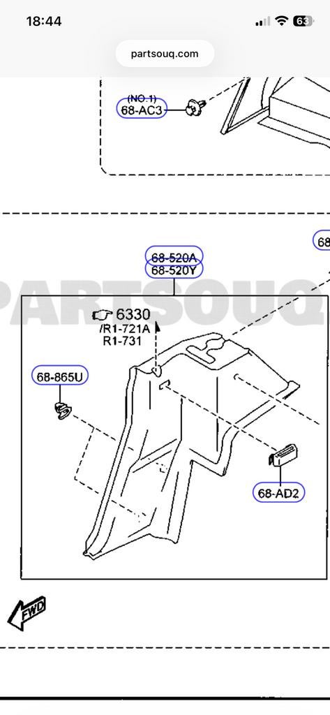 Mazda mx-5 NB en NBFL gordel houder b stijl NC1068AD2B00, Ophalen of Verzenden, Nieuw