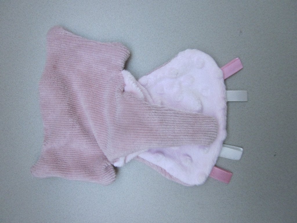 Oudroze ribfluweel + genopt glad pluche olifant knuffeldoek, Kinderen en Baby's, Speelgoed | Knuffels en Pluche, Overige merken