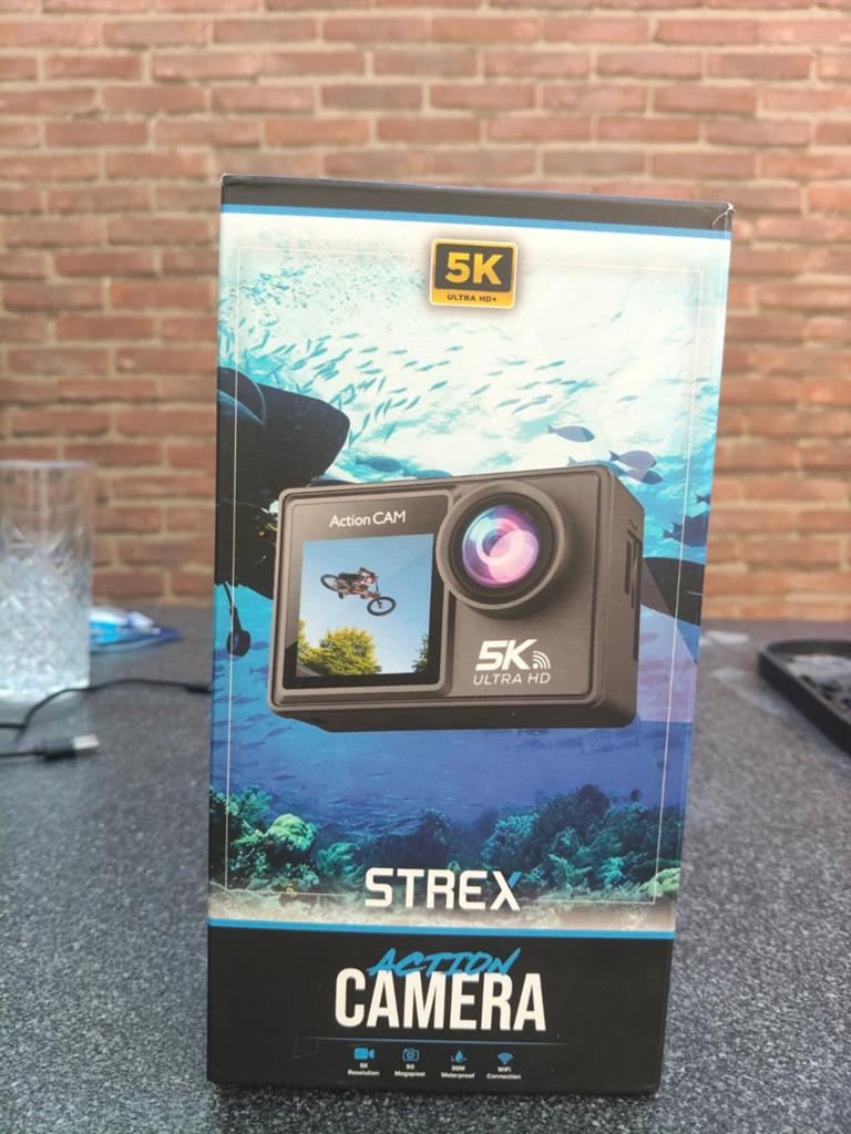 Strex Action Camera 5K Ultra HD - Perfect voor Avontuur, Ophalen of Verzenden