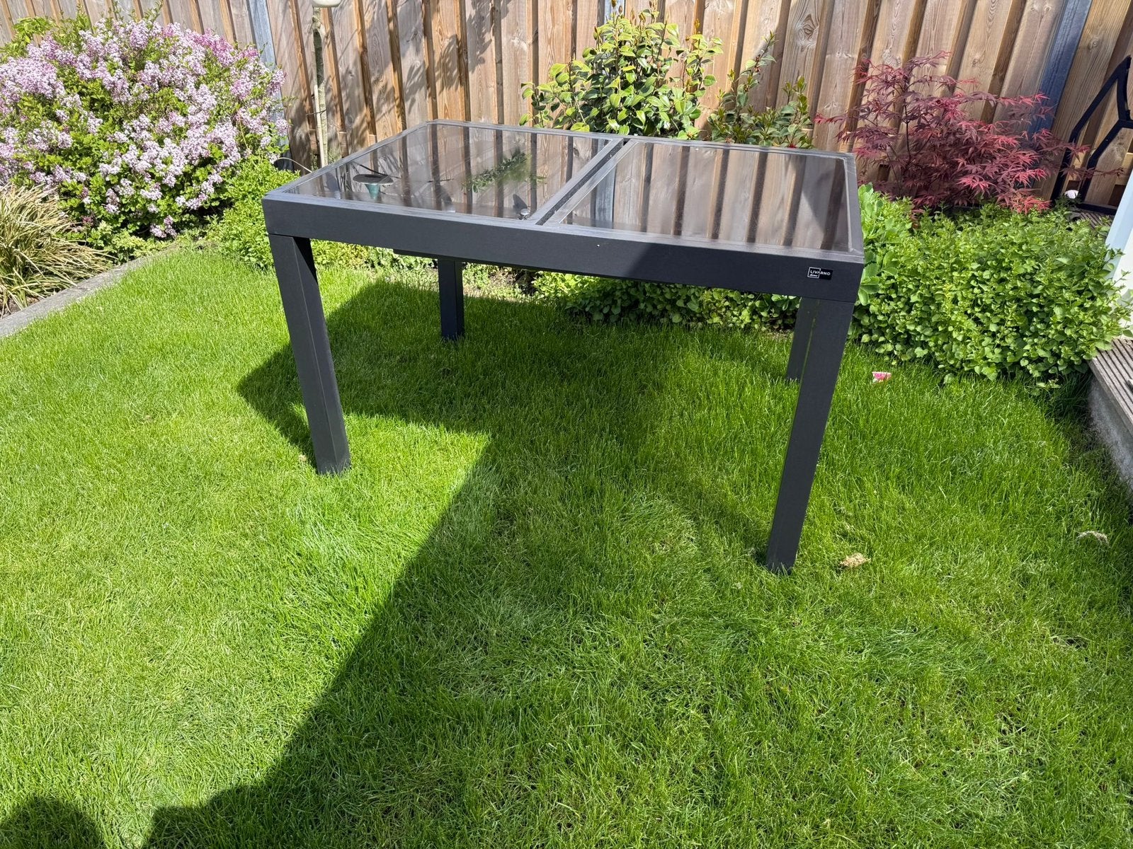 Uitschuifbare tuintafel, Ophalen, Rechthoekig, Aluminium