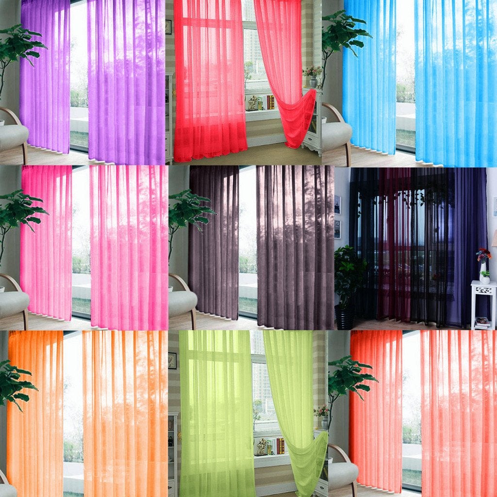Gekleurde Vitrage Gordijnen Rode Blauwe Witte Gele Roze, Verzenden, Nieuw, Vitrage, Overige materialen