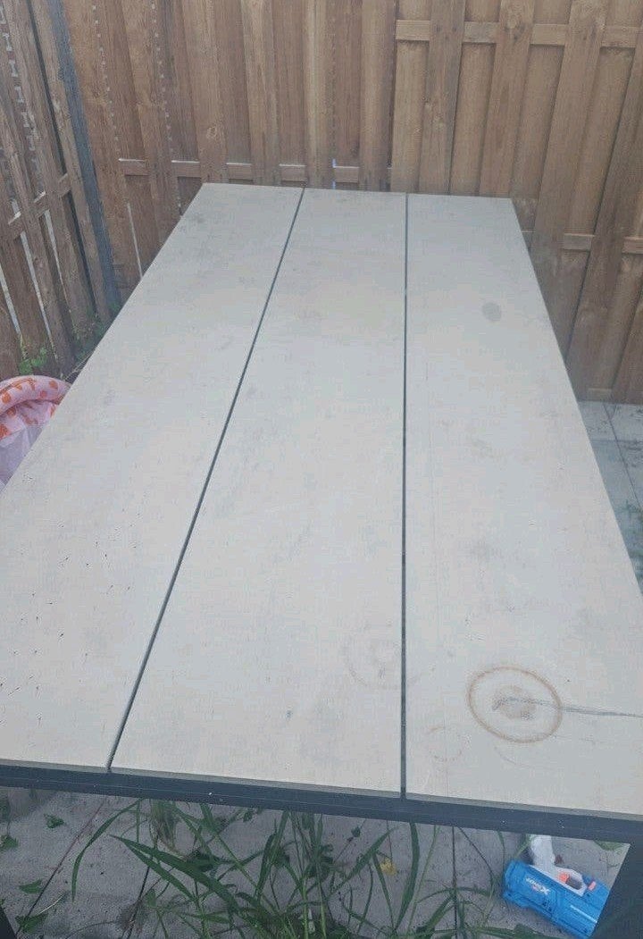 Stevige tuintafel 180x120 cm, Ophalen, Gebruikt, Rechthoekig, Overige materialen