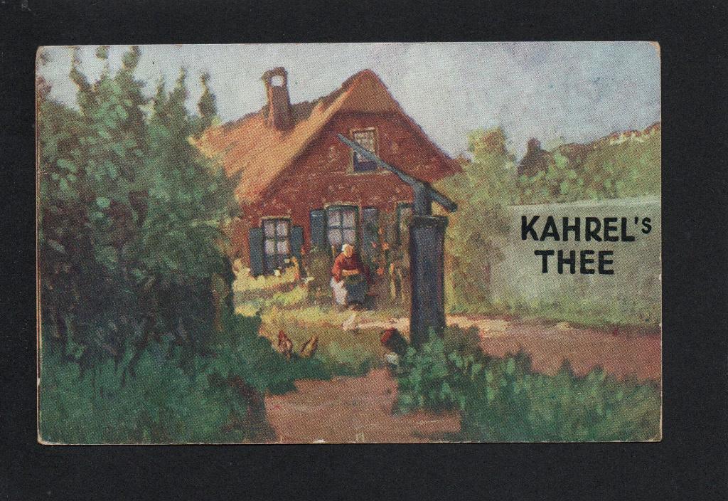 Kahrel's Thee. Reclamekaart., Verzamelen, Ophalen of Verzenden, 1920 tot 1940, Ongelopen, Overige thema's
