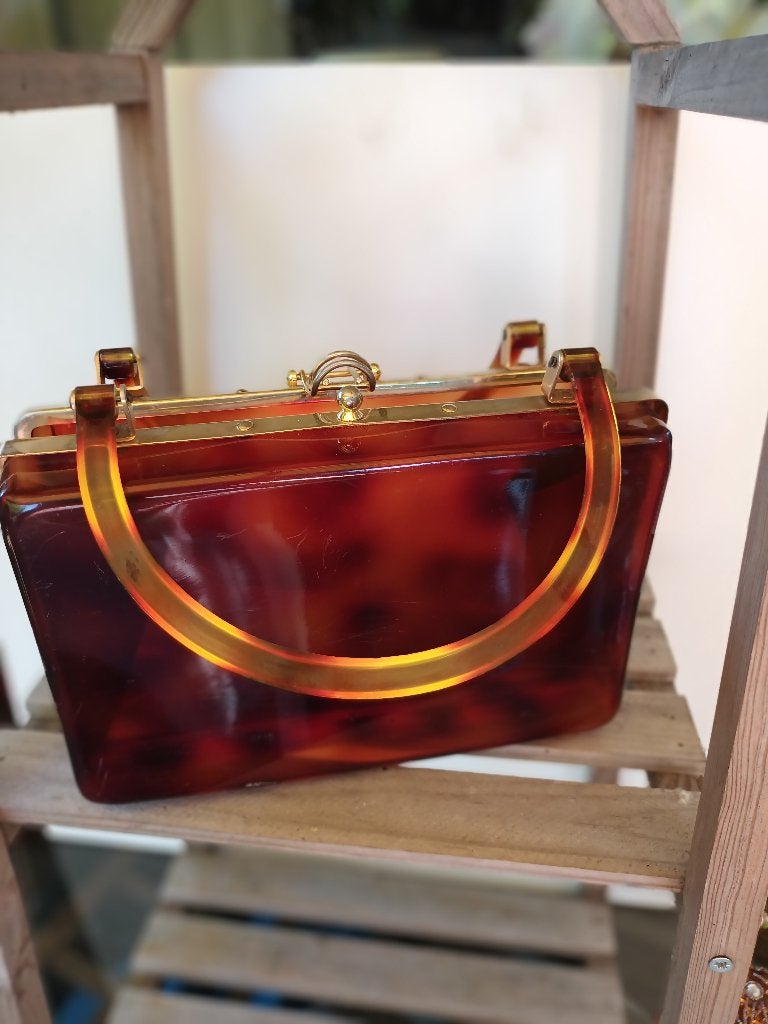 Unieke handtas jaren '70, Ophalen of Verzenden, Gebruikt, Bruin, Handtas
