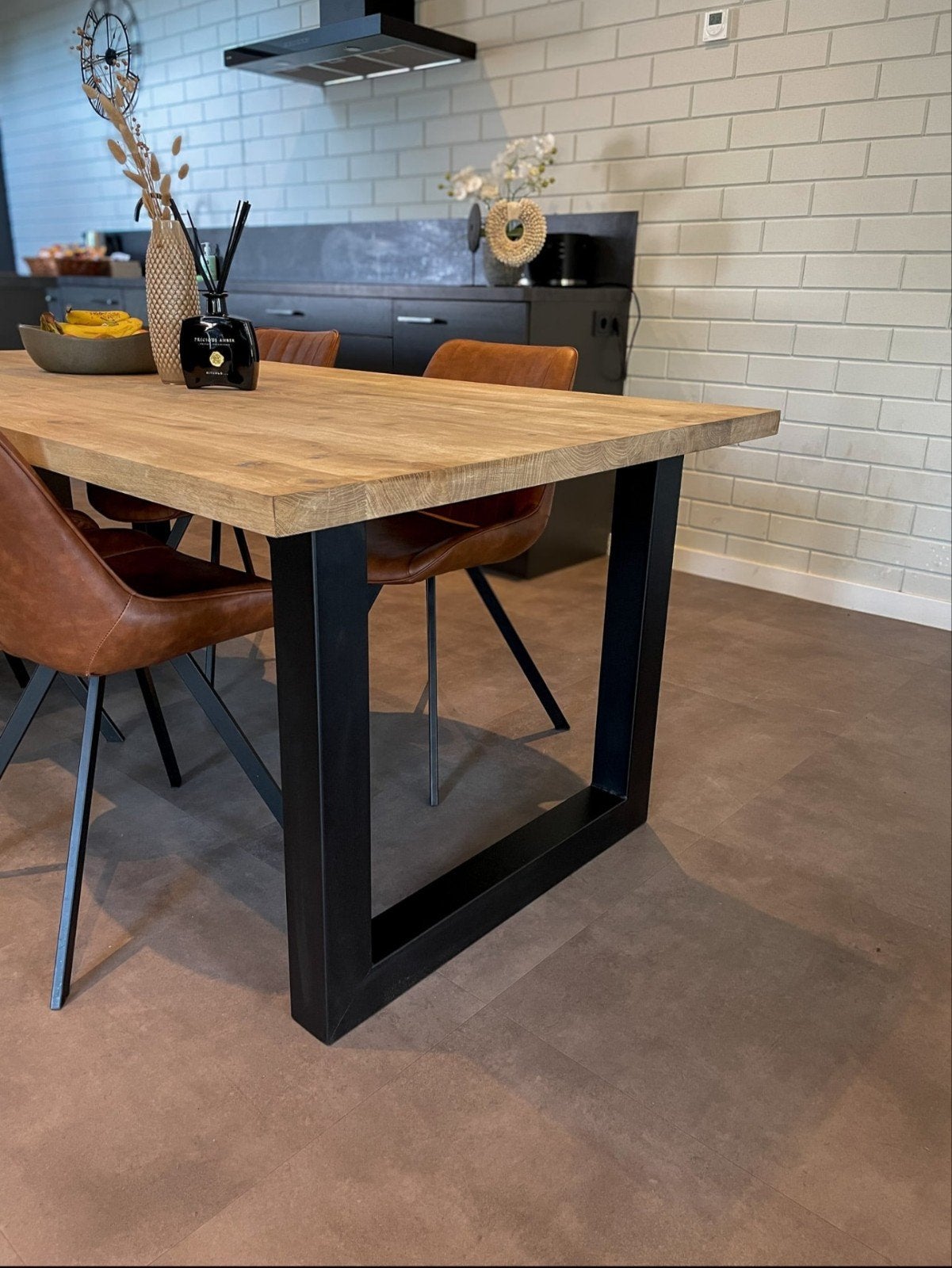 Zwarte metalen tafelpoten, Huis en Inrichting, Ophalen, Tafelpoot, Gebruikt, 50 tot 100 cm