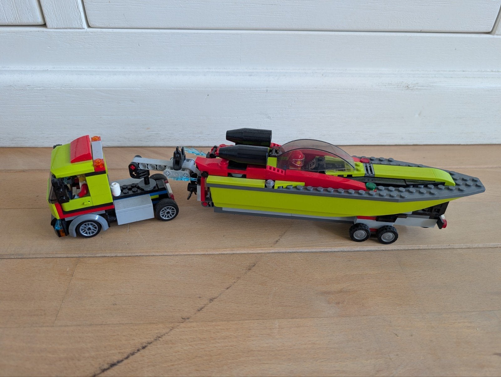 Lego City racetruck met speedboot, Lego, Ophalen of Verzenden, Compleet, Complete set