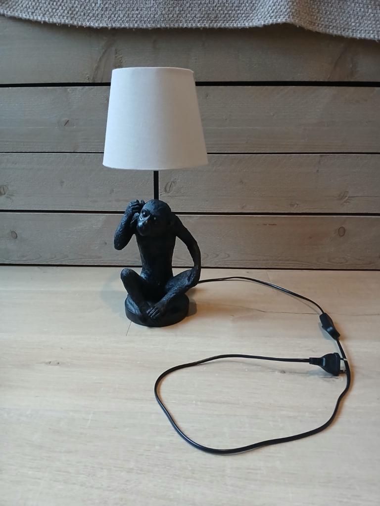 Super gave lamp/schemerlamp aap incl kapje, Huis en Inrichting, Lampen | Tafellampen, Ophalen of Verzenden, Gebruikt, Minder dan 50 cm