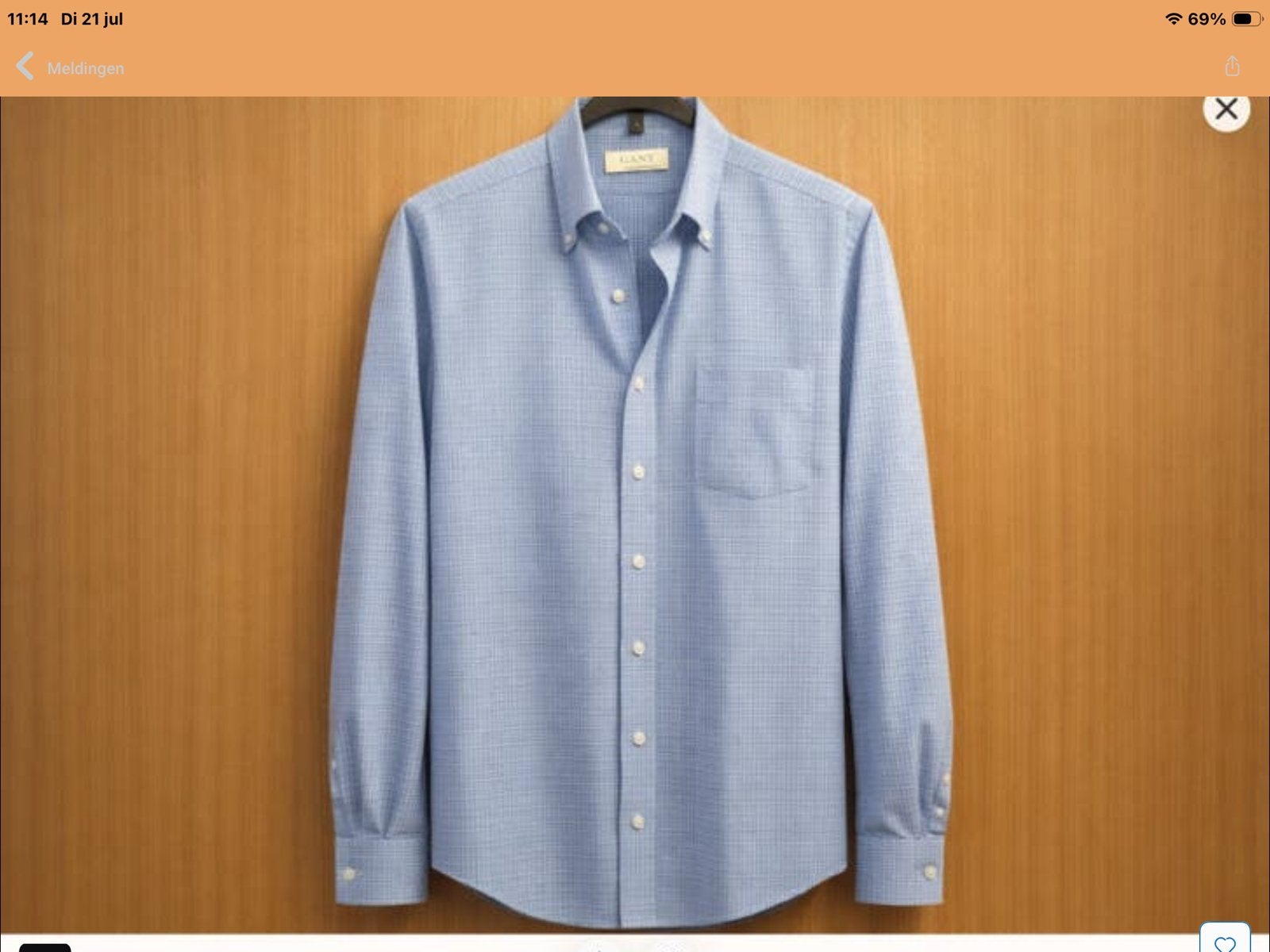 Canda heren overhemd - Mt 43, Verzenden, Gedragen, Blauw, Halswijdte 43/44 (XL)