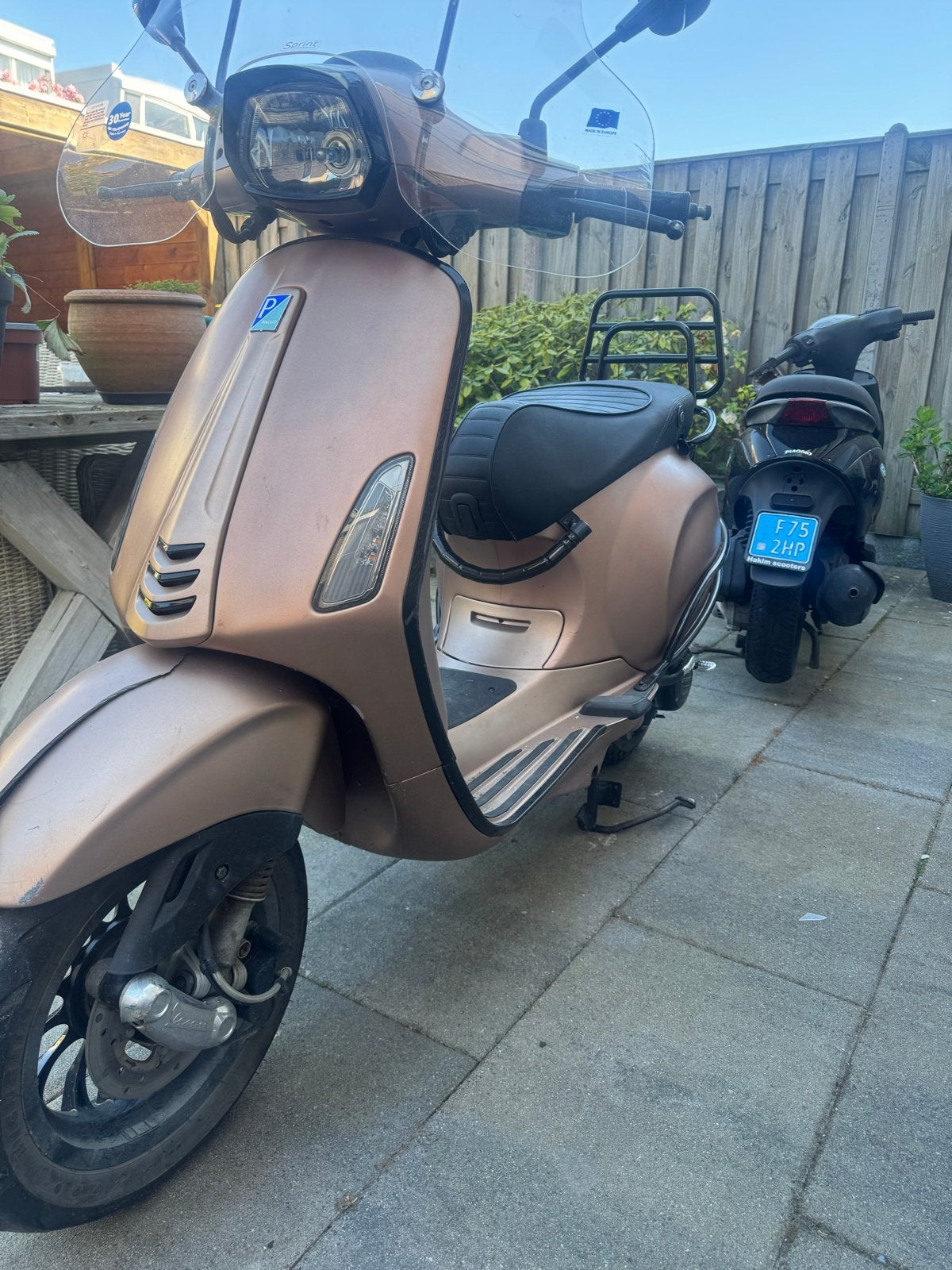 Vespa Sprint 4T 25km/u - Bronskleurig met windscherm, Gebruikt, Overige modellen, Ophalen of Verzenden, Benzine