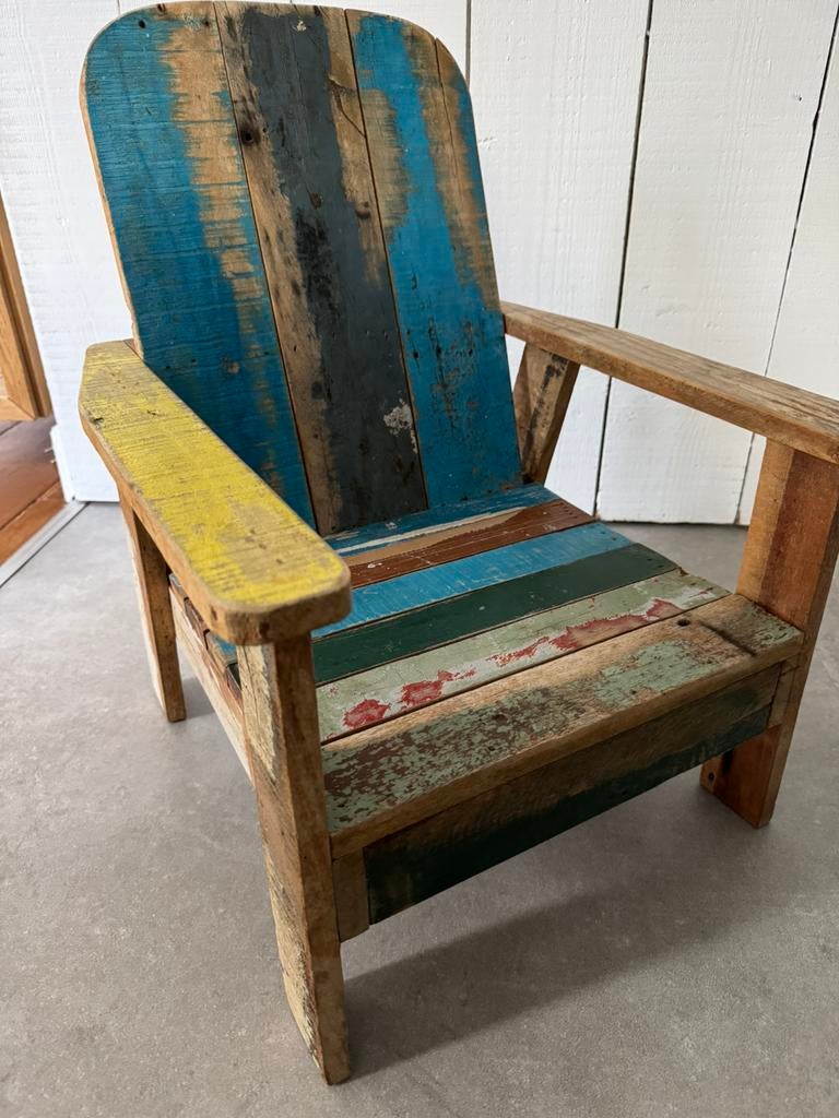 Peuterstoeltje van gerecycled sloophout, Ophalen, Gebruikt, Stoel(en)