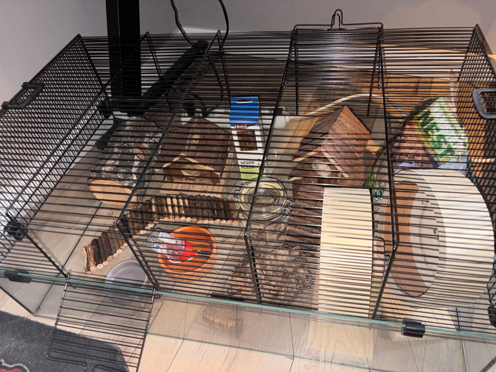 Complete grote hamster kooi, Kooi, Minder dan 75 cm, Zo goed als nieuw, Hamster