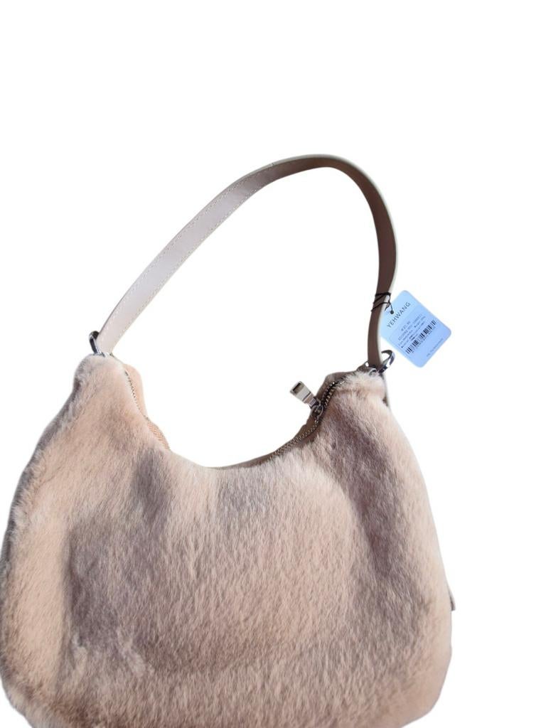 Fluffy beige tas met verstelbare schouderband, Ophalen, Nieuw, Beige, Handtas