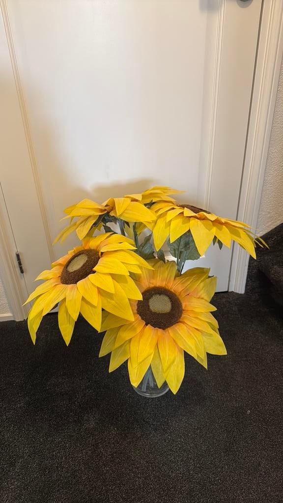 4 grote zonnebloemen, Ophalen of Verzenden, Zo goed als nieuw