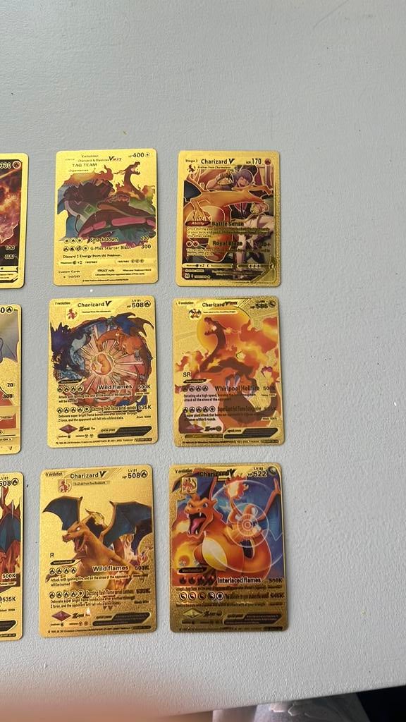 Goude pokemon kaarten allemaal charizard lees beschrijving, Ophalen of Verzenden, Zo goed als nieuw