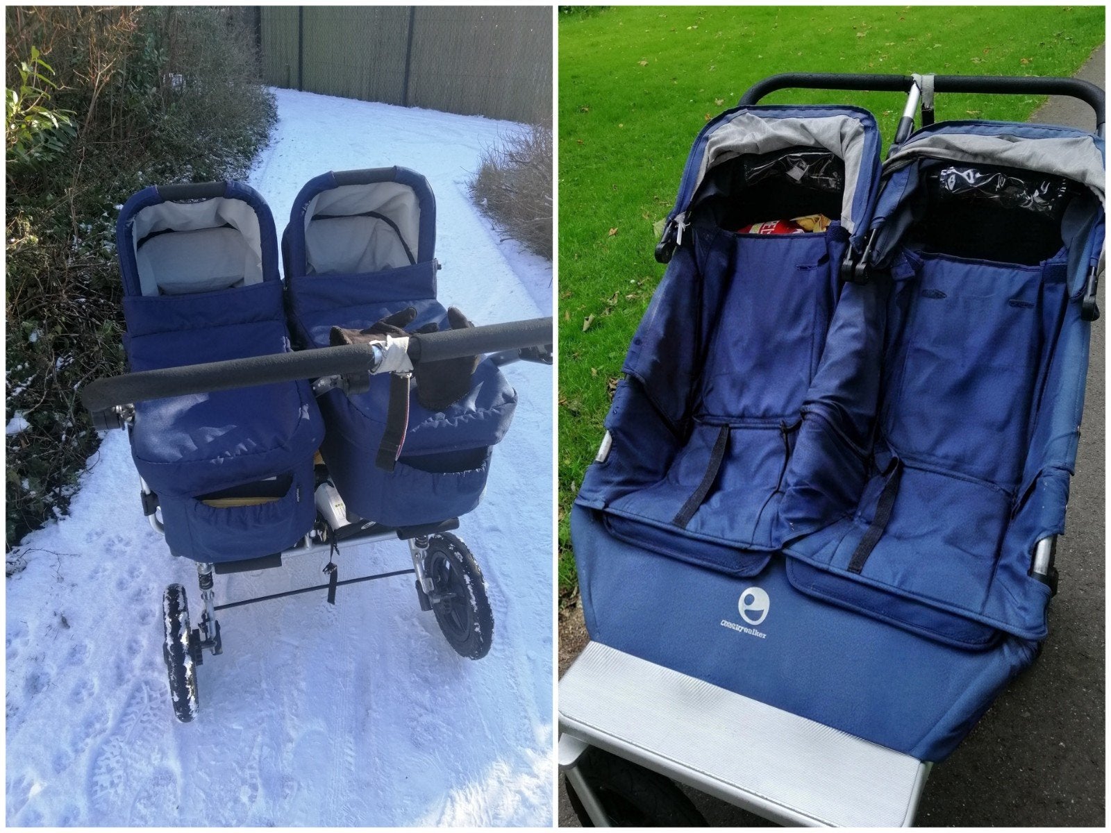 Easywalker Duowagen met stoeltjes en voetenzakken, Kinderen en Baby's, Kinderwagens en Combinaties, Gebruikt, Duowagen, Ophalen