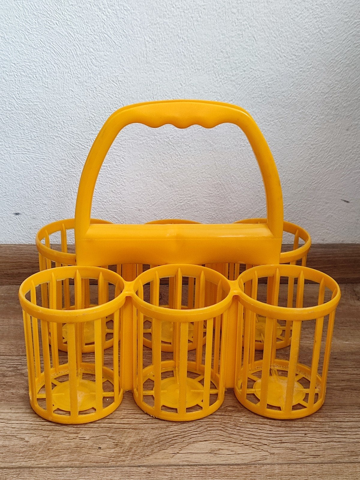 Vintage Geel Gele Flessenhouder/Drankrekje - Made in Holland, Ophalen of Verzenden, Overige merken, Overige typen, Gebruikt