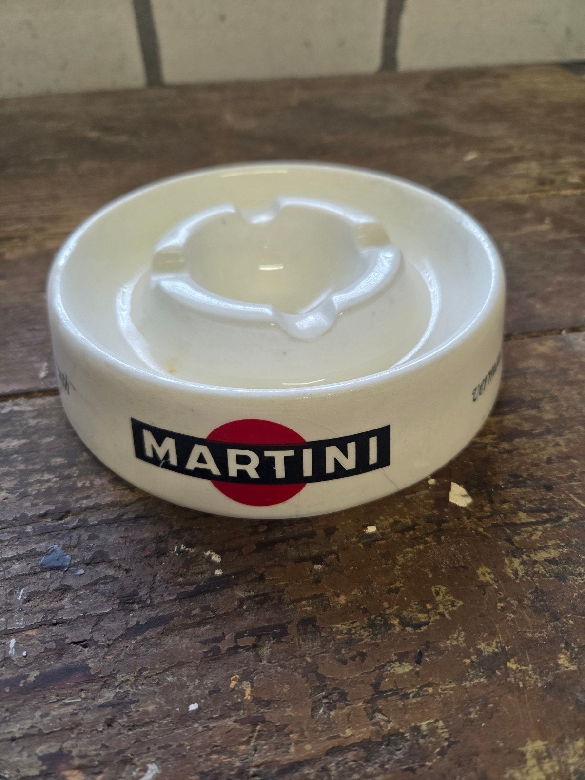 Vintage Martini Vermouth asbak - klein chipje onderkant, Verzamelen, Ophalen of Verzenden, Gebruikt