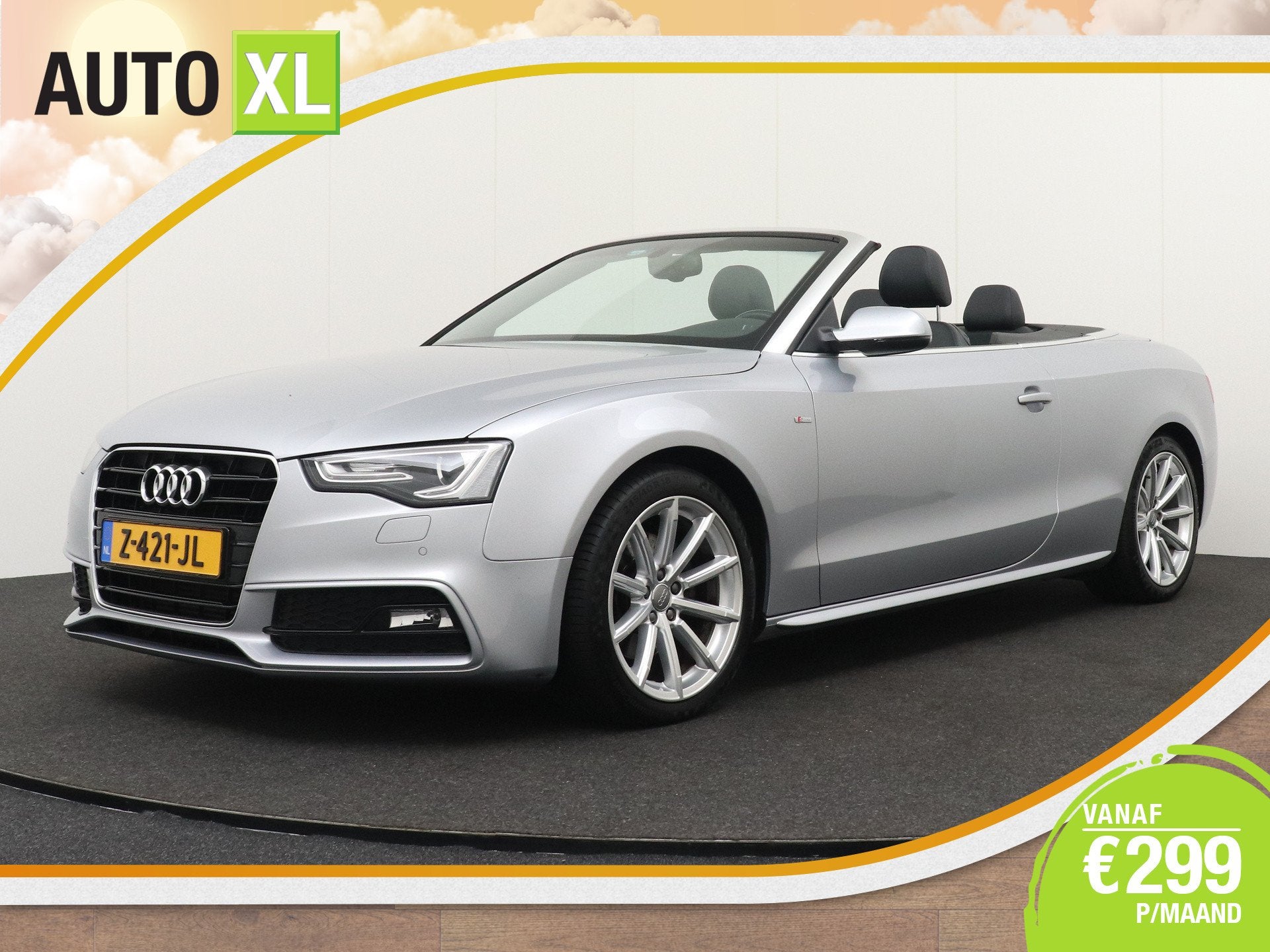 Audi A5 Cabriolet Aut. S-Line Leder/Sportstoel Nek+Stoelverw, Auto's, Dealer onderhouden, Gebruikt, 4 cilinders, Cabriolet