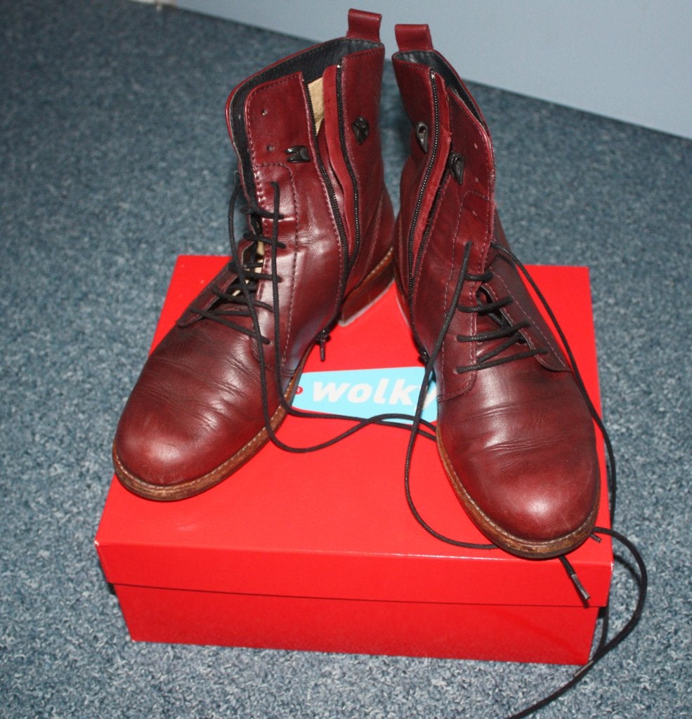 Wolky veters laarzen mt 39 bruin rood zgan, Wolky, Bruin, Lage of Enkellaarzen, Ophalen of Verzenden