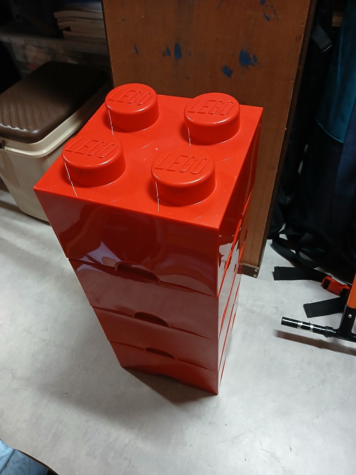 Opbergdoos lego 4 stuks rood, Ophalen, Zo goed als nieuw, Overige typen, Lego