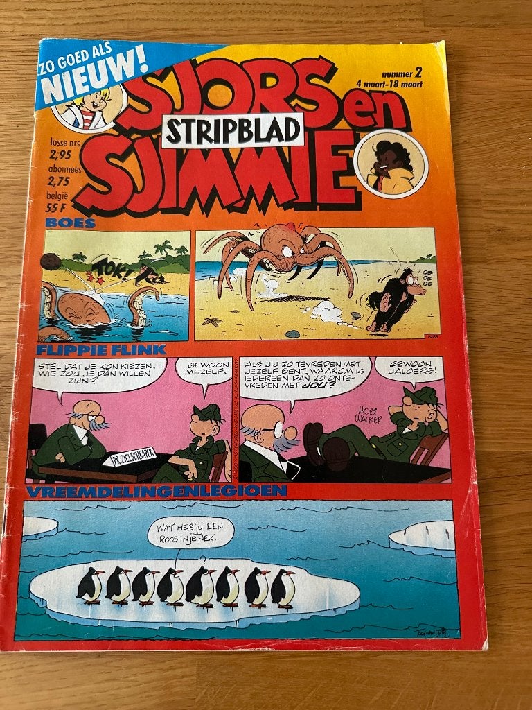 Sjors en Sjimmie stripblad 1988 (5 stuks: 2, 8, 12, 13,14), Meerdere stripboeken, Ophalen, Gelezen
