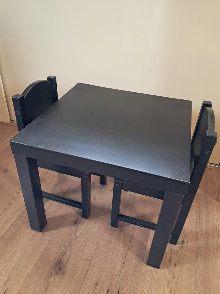 Ikea tafel met 2 stoeltjes - donkerbruin, Ophalen, Gebruikt, Ikea