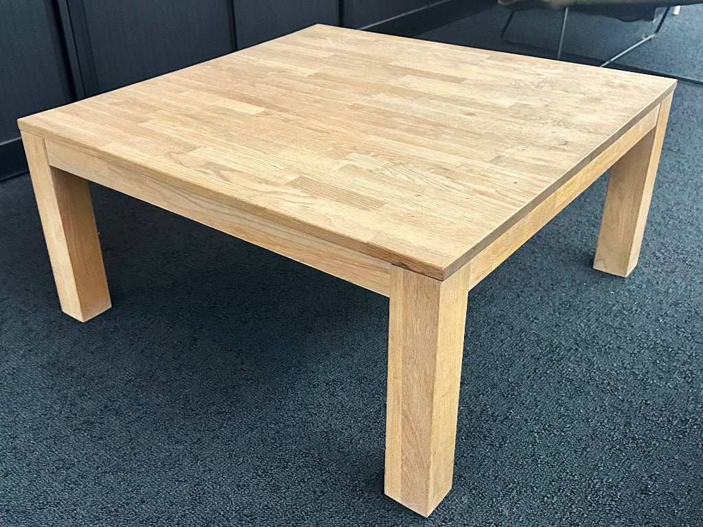 Salontafel (vierkant – eikenhout), Huis en Inrichting, Tafels | Salontafels, Gebruikt, Minder dan 50 cm, 50 tot 100 cm, 50 tot 100 cm