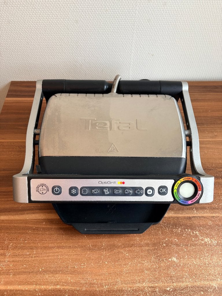 Tefal OptiGrill GC702D16, Witgoed en Apparatuur, Ophalen, Uitneembare platen, Zo goed als nieuw