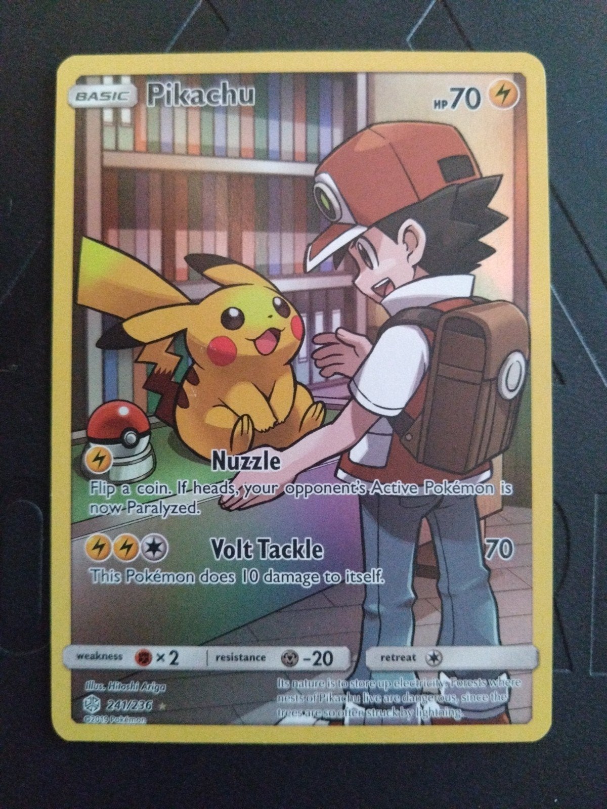 Pikachu 241/236 Cosmic Eclipse Pokémon, Ophalen of Verzenden, Zo goed als nieuw, Losse kaart, Foil