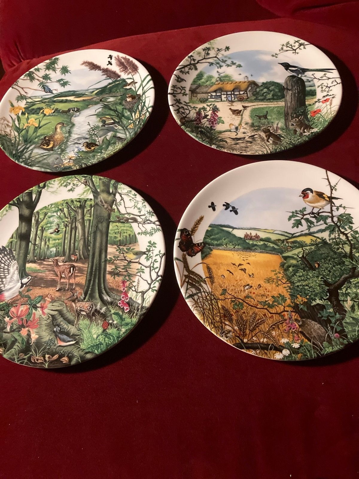 4 st. Wedgwood Colin Newman Country Panorama Sierborden, Verzenden