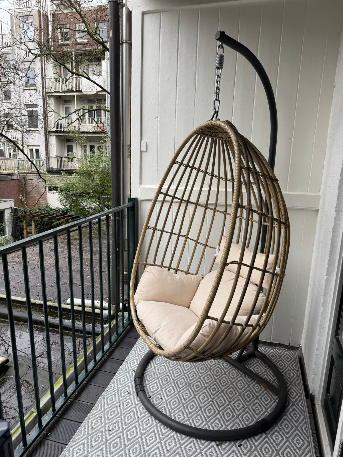 Hangstoel tuinstoel eivorm, Ophalen, Gebruikt, Aluminium